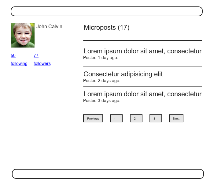 page flow profile mockup bootstrap